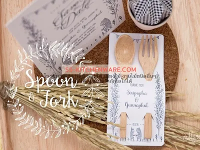 ช้อนไม้ ช้อนส้อมไม้ แบบที่ 35