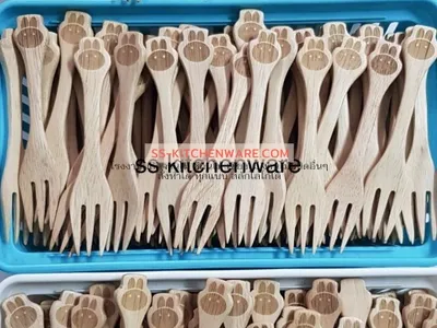 ช้อนไม้ ช้อนส้อมไม้ แบบที่ 41